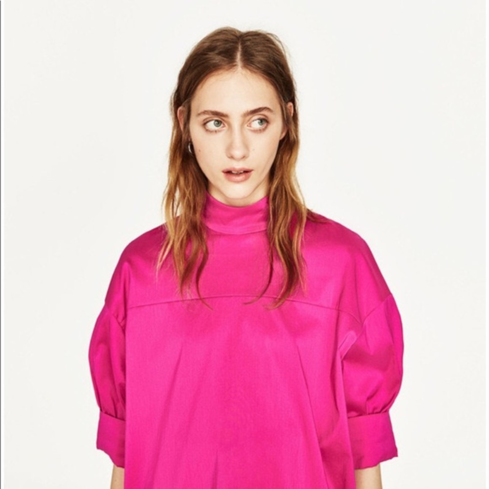 ZARA high neck pink blouse